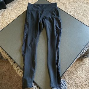 Black Leggings with Pockets and Mesh Sides